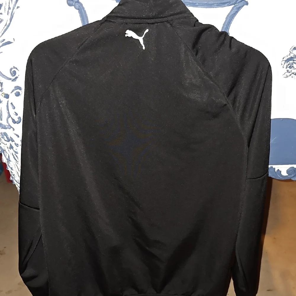 Puma Men's Black White Jacket Lightweight Athletic Sports Small Coat